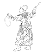 A coloring page of chinese clothing